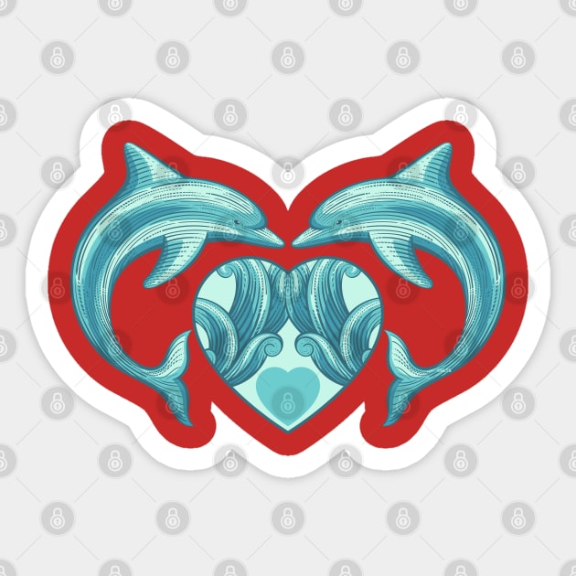 Dolphin Love Valentine & Love Sticker by creative